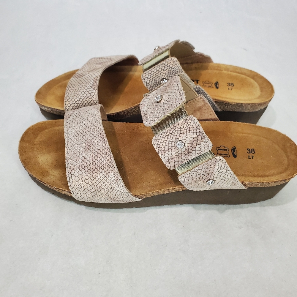 Naot Ashley Python Wedge Slide Sandals Rhinestones - image 8